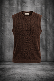 MESH KNIT TANK IN DARK MOCHA