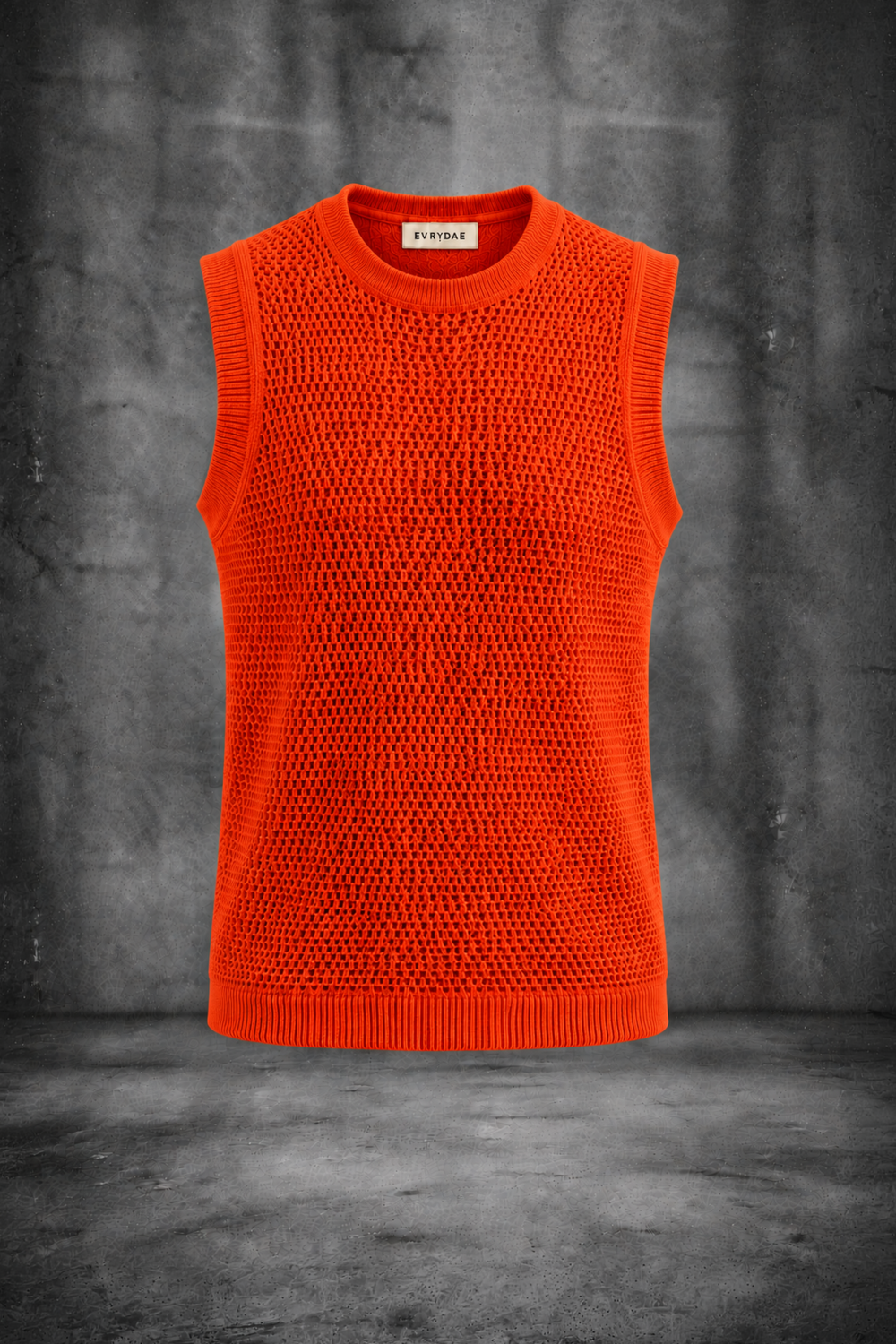 MESH KNIT TANK IN SUNSET ORANGE