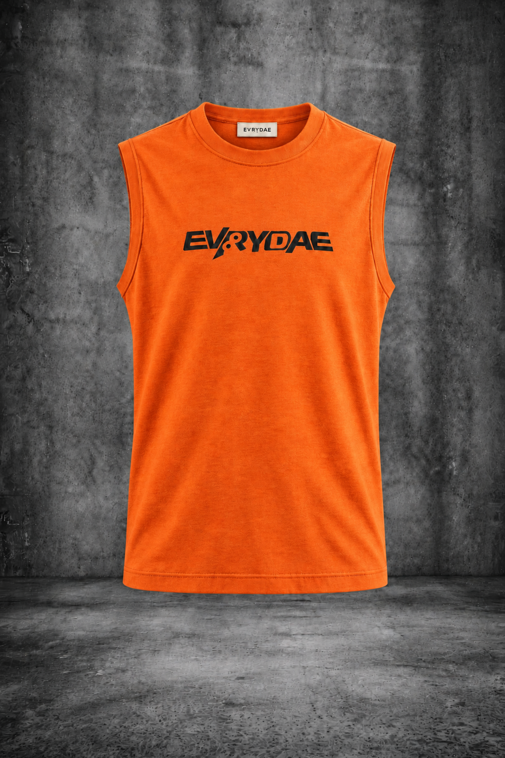 RIBBED MUSCLE TANK IN AMBER ORANGE