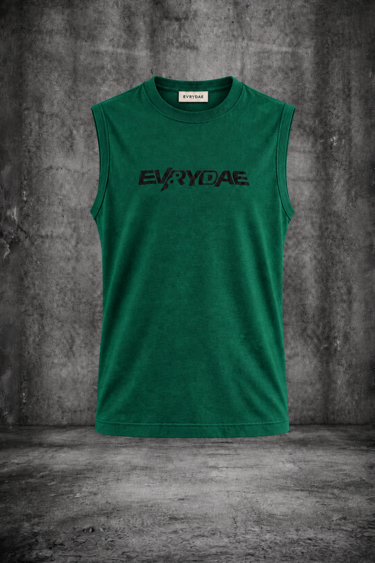 RIBBED MUSCLE TANK IN FOREST GREEN
