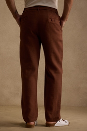 THE SEOUL LINEN PANTS IN EXPRESSO BROWN