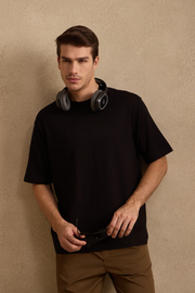 THE BAMBOO CREW TSHIRT IN DEEP BLACK