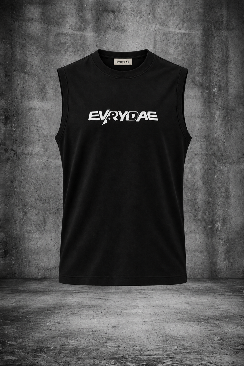 RIBBED MUSCLE TANK IN DEEP BLACK