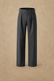 THE  SEOUL PLEATED PANTS IN CHARCOAL GREY