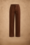 THE PIN TUCK PANTS IN RUST BROWN