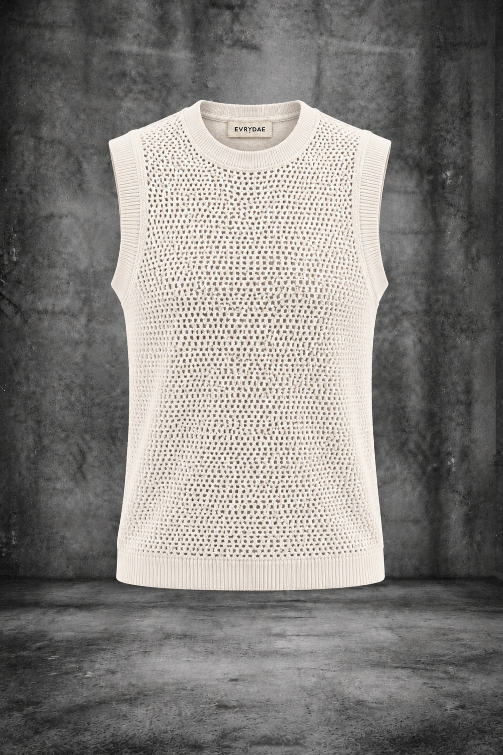 MESH KNIT TANK IN MAISON WHITE