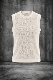 MESH KNIT TANK IN MAISON WHITE