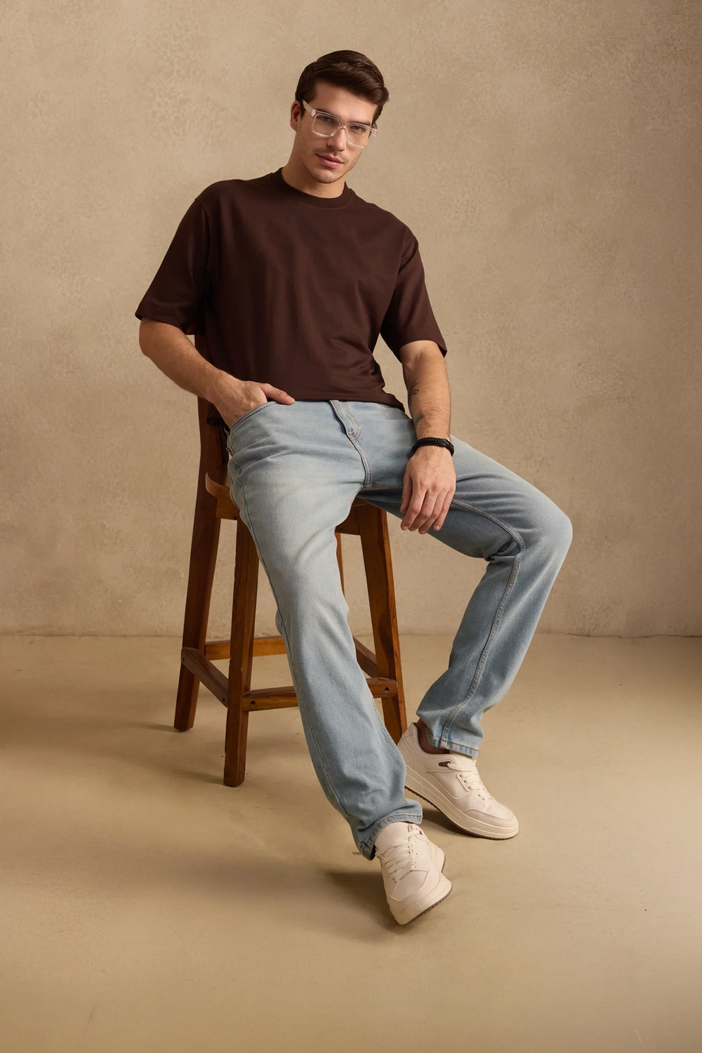 THE BAMBOO CREW NECK IN EXPRESSO BROWN