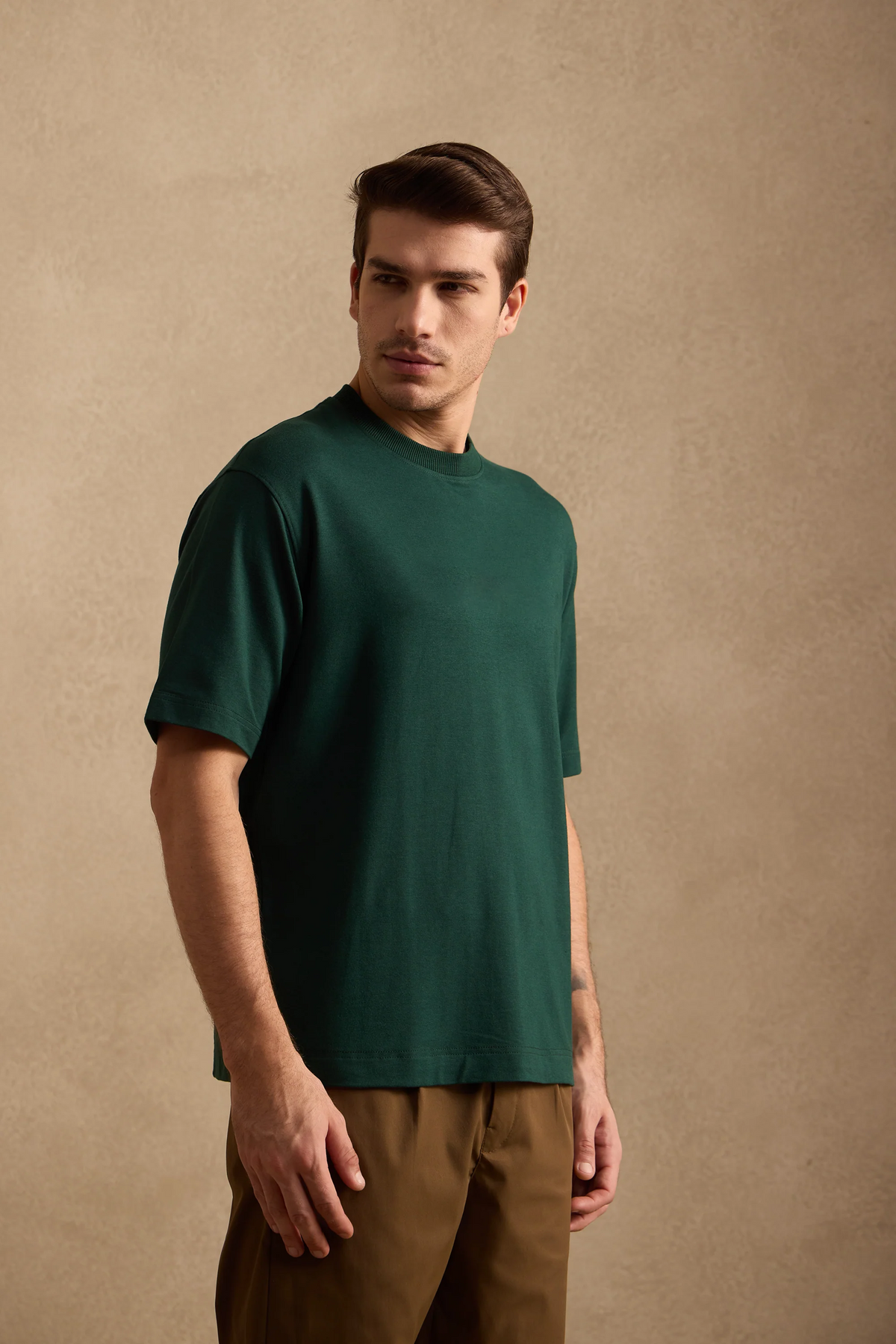 THE BAMBOO CREW TSHIRT IN FOREST GREEN
