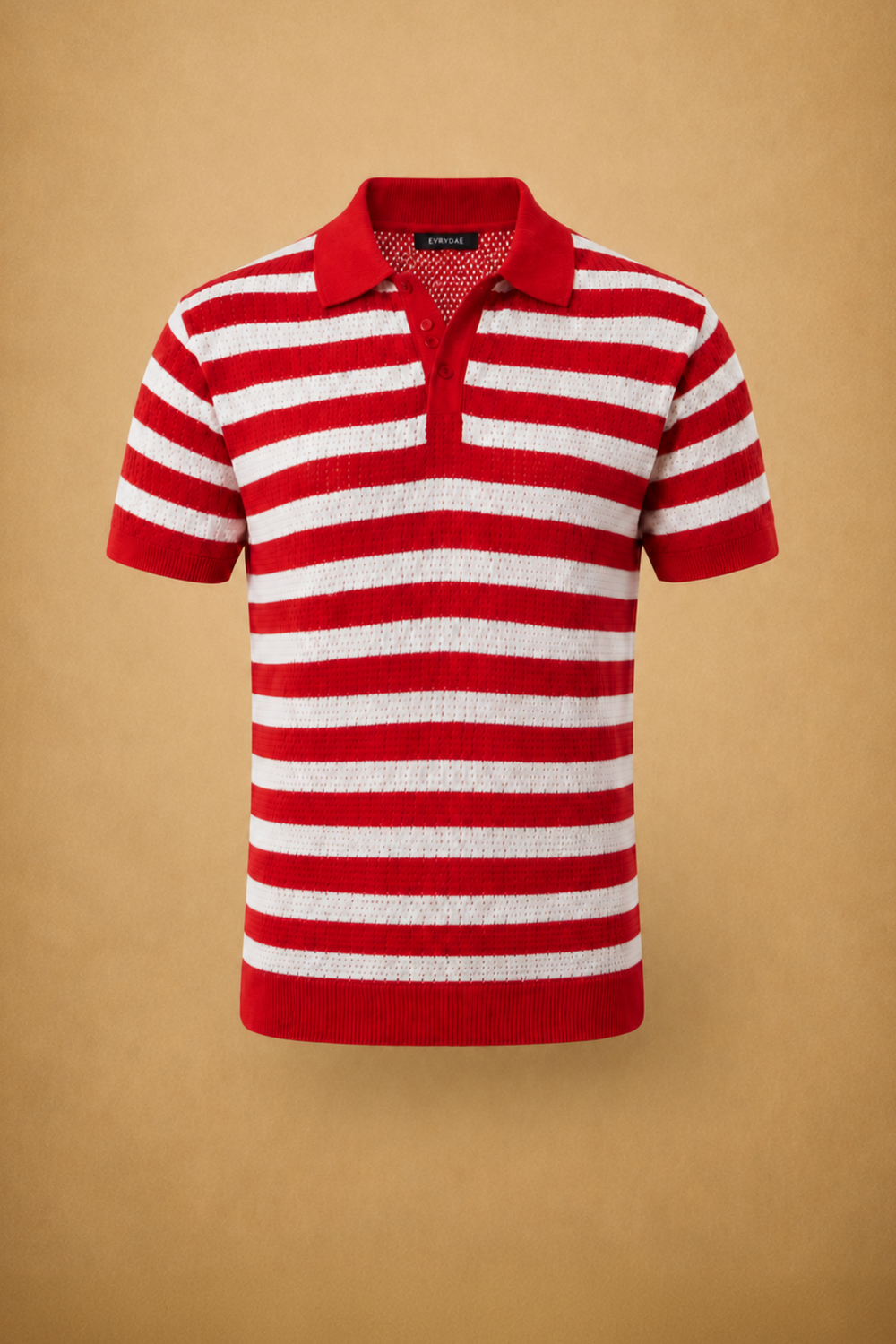 THE NAUTICA STRIPED POLO IN RED