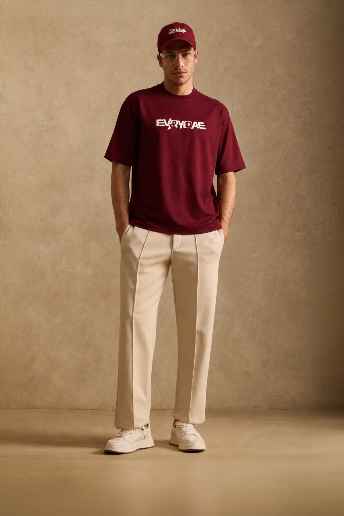 THE PIN TUCK PANTS IN SAND BEIGE