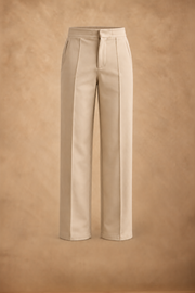 THE PIN TUCK PANTS IN SAND BEIGE