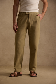 THE SEOUL LINEN PANTS IN OLIVE KHAKI
