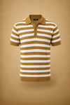 THE NAUTICA STRIPED POLO IN BRONZE
