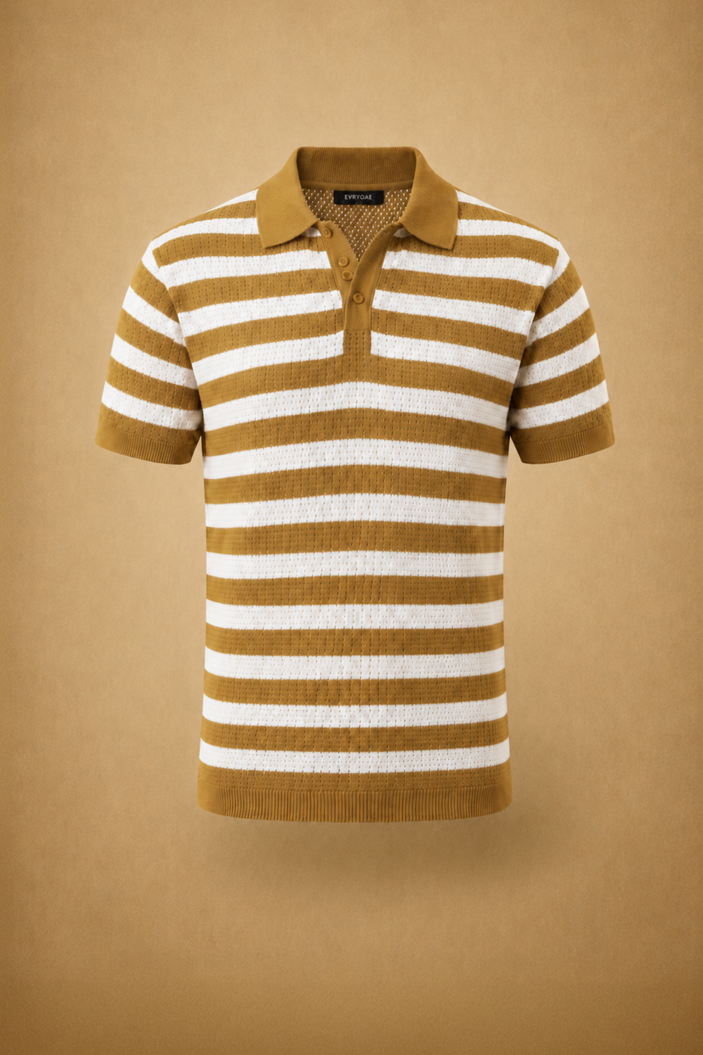 THE NAUTICA STRIPED POLO IN BRONZE