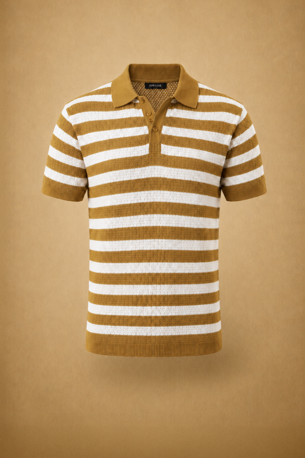 THE NAUTICA STRIPED POLO IN BRONZE
