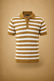 THE NAUTICA STRIPED POLO IN BRONZE