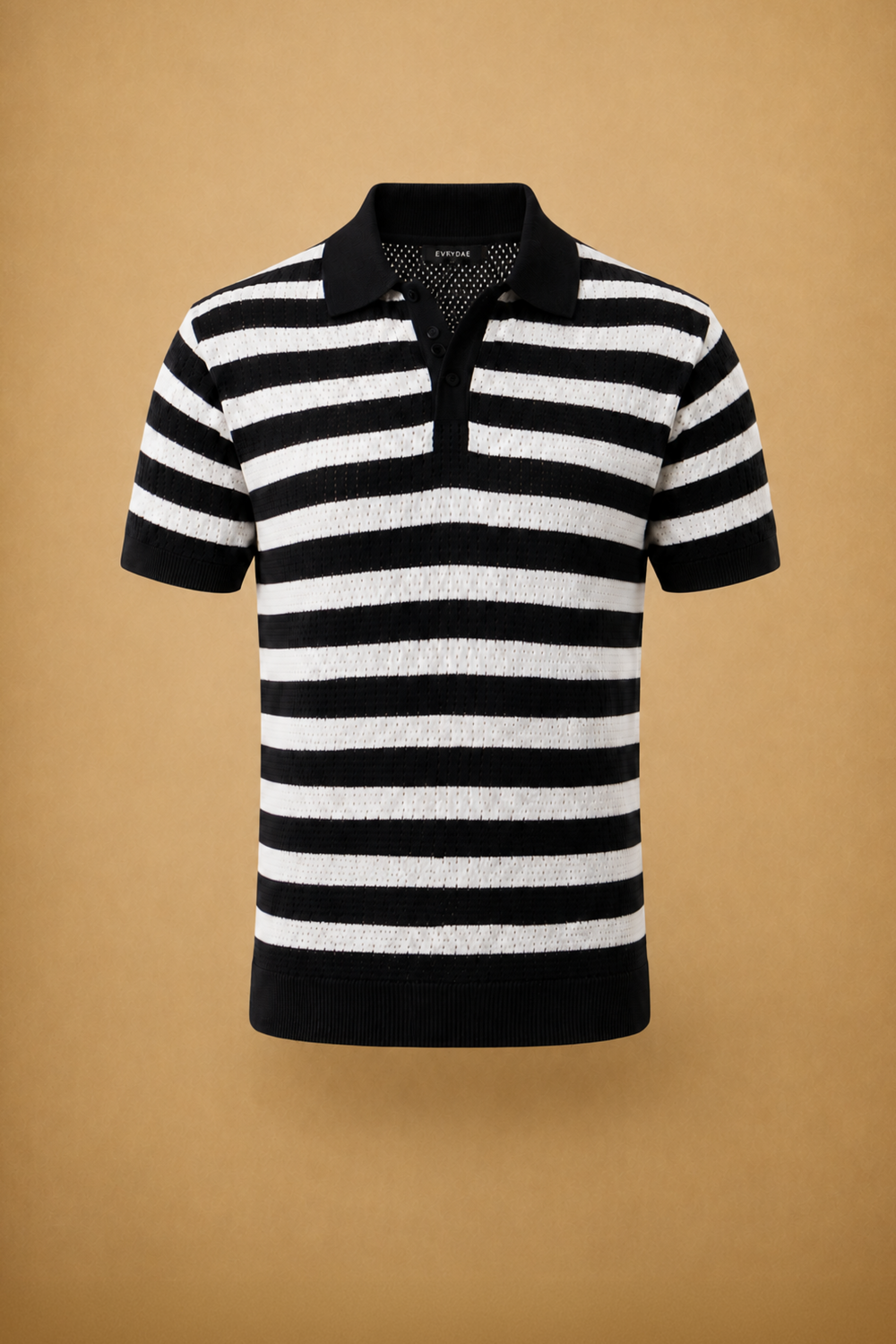 THE NAUTICA STRIPED POLO IN BLACK