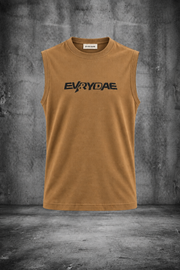RIBBED MUSCLE TANK IN DESERT SAND