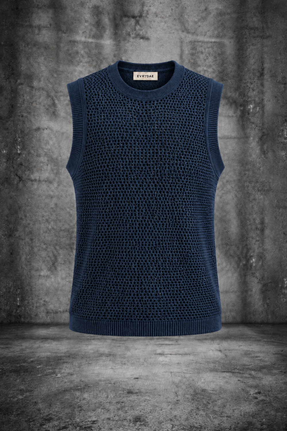 MESH KNIT TANK MIDNIGHT TEAL