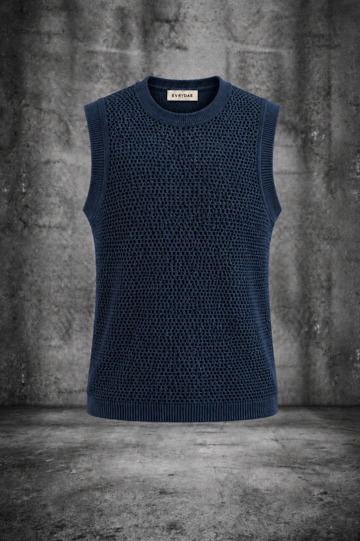 MESH KNIT TANK MIDNIGHT TEAL