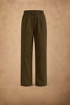 THE SEOUL LINEN PANTS IN DARK OLIVE