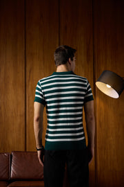 THE NAUTICA STRIPED POLO IN RACING GREEN