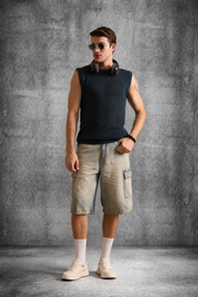 MESH KNIT TANK MIDNIGHT TEAL