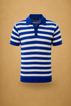 THE NAUTICA STRIPED POLO IN ELECTRIC BLUE