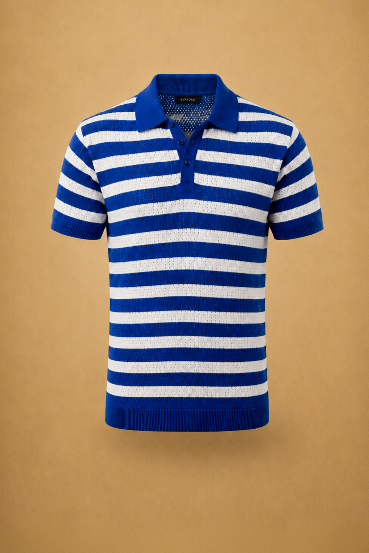 THE NAUTICA STRIPED POLO IN ELECTRIC BLUE