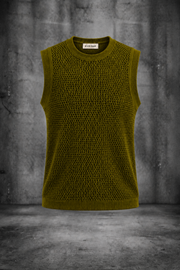 MESH KNIT TANK IN FERN GREEN