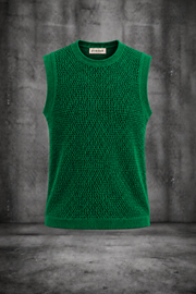 MESH KNIT TANK IN EMERALD GREEN