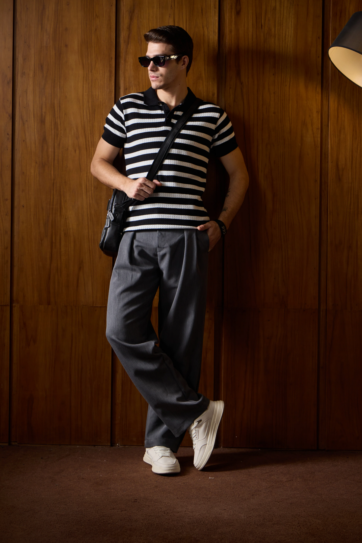 THE  SEOUL PLEATED PANTS IN CHARCOAL GREY
