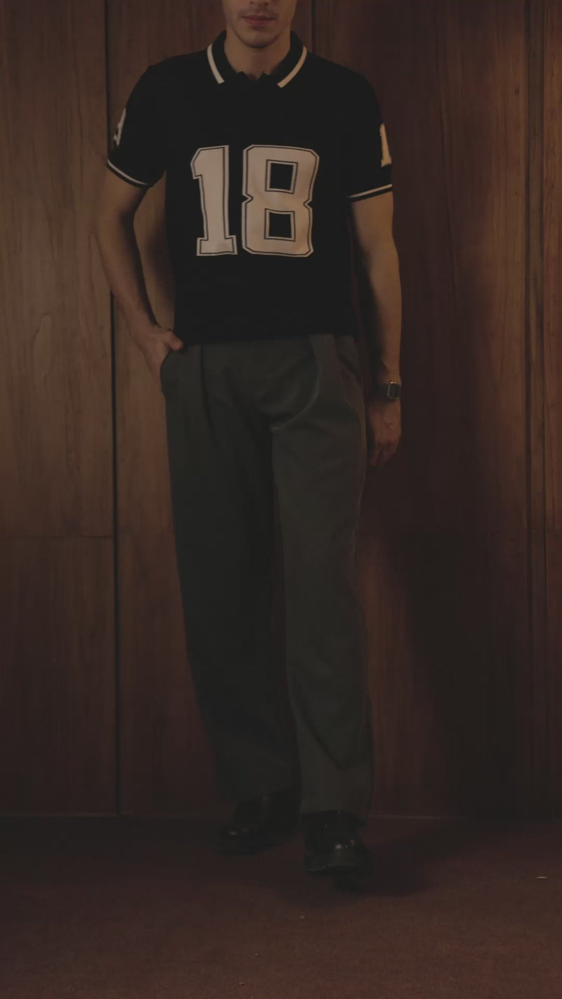 THE  SEOUL PLEATED PANTS IN CHARCOAL GREY