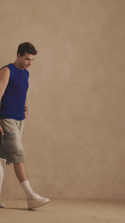 MESH KNIT TANK IN COBALT BLUE